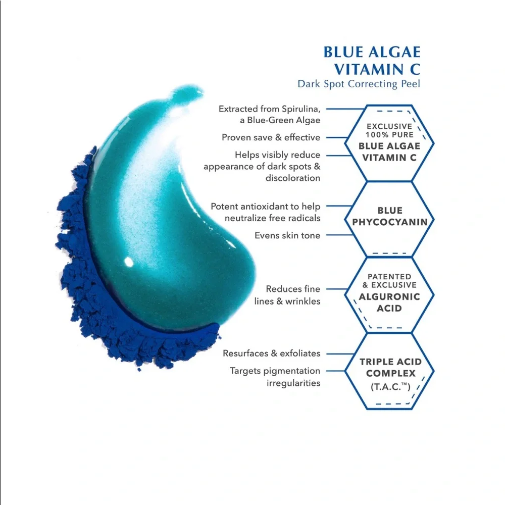 ALGENIST Blue Algae Vitamin C Dark Spot Correcting Peel 0.4oz $39 NIB